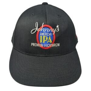 210 Fitted Baseball Cap Black 7 5/8 Johnny's American IPA Moab Brewery Hat